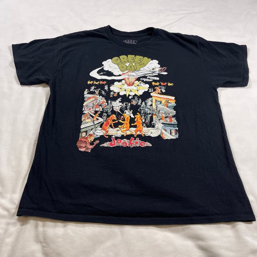 Green Day Dookie Graphic T-Shirt Men’s L Black Green Day Band Tee 100% Cotton - Picture 2 of 6